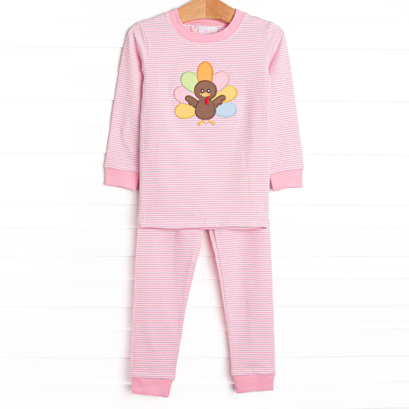 Thanksgiving turkey kids long sleeve pajama set