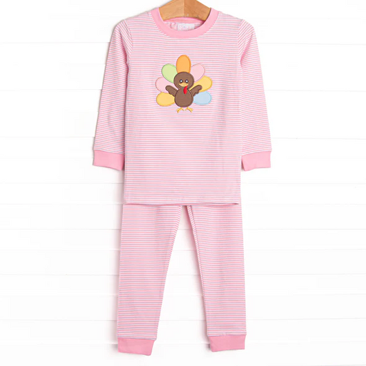 Thanksgiving turkey kids long sleeve pajama set