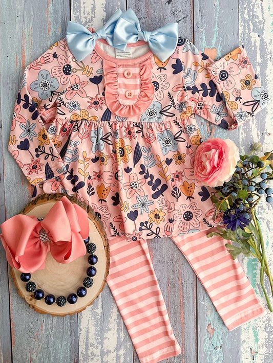 Toddle baby girls spring floral boutique outfit