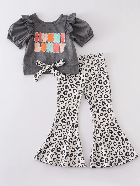 Easter bunny baby girls matching clothing set