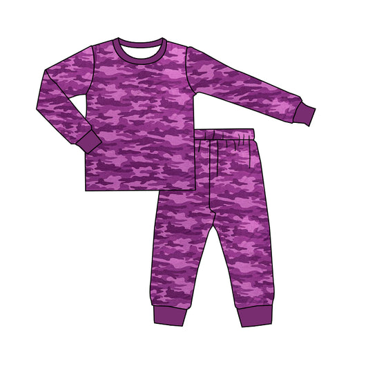 toddle baby girl lavender camo pajama set