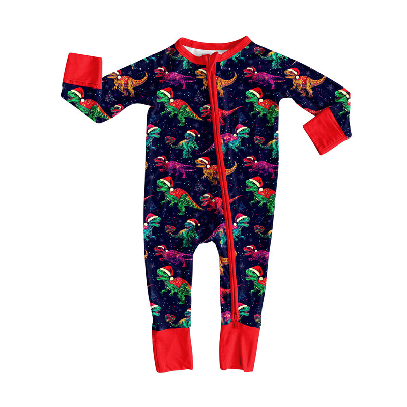 toddle baby Christmas print long sleeve zip romper