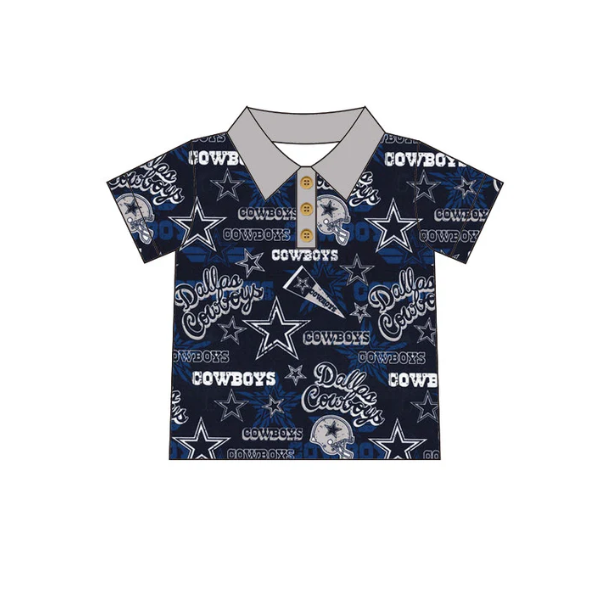 baby boy short sleeve team button shirt