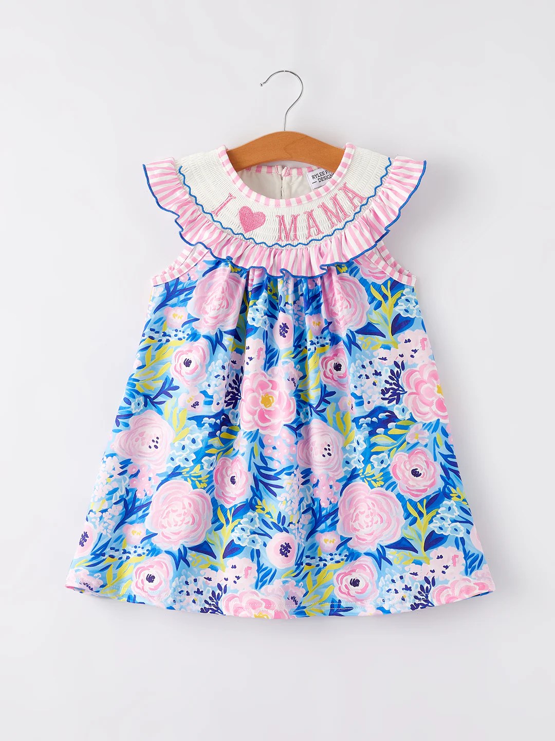 Baby girl I love mama floral dress