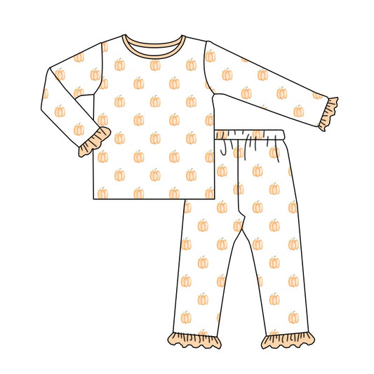 wholesale baby girls kids long sleeve pumpkin clothes