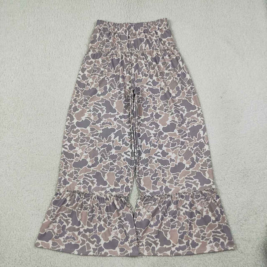 Adult women camo print wide leg yoga pants