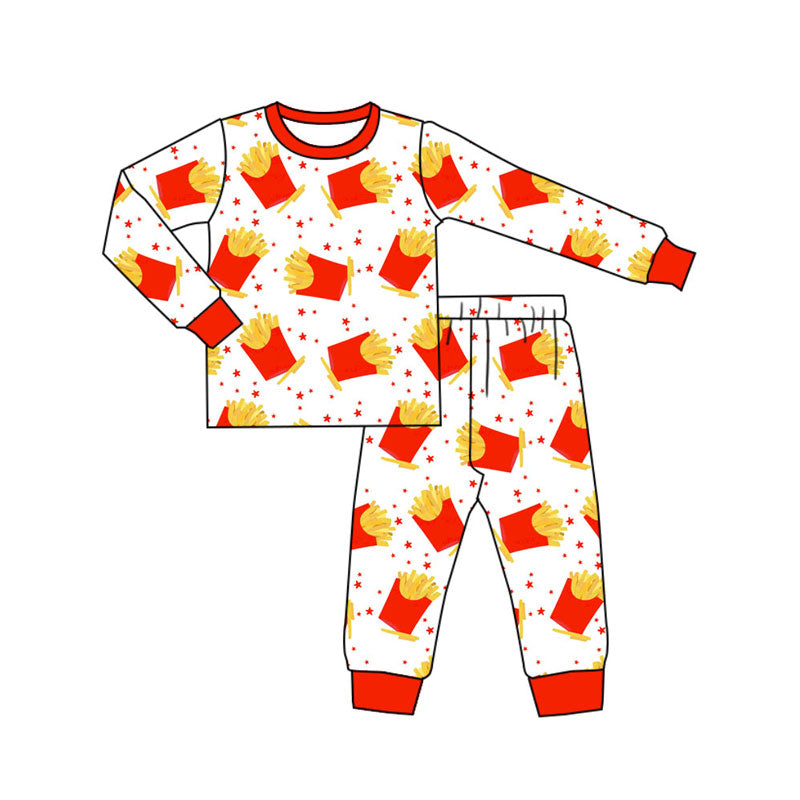 Fries print kids pajama set wholesal factory price