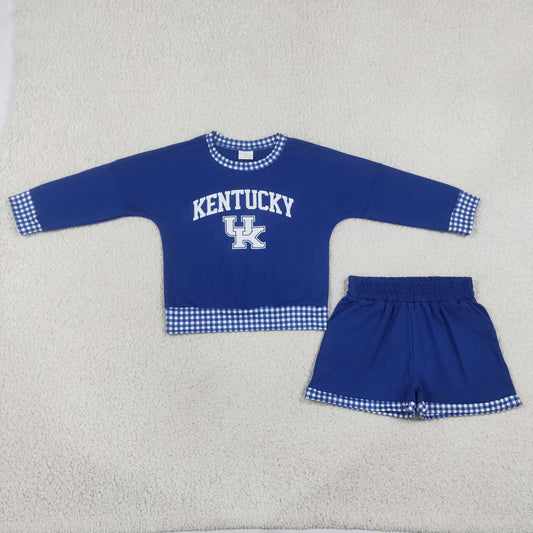 KENTUCKY long sleeve pullover vinyl top matching shorts girls outfit