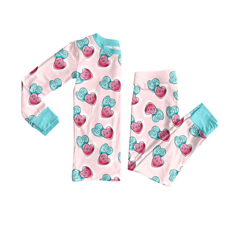 Valentines day kids long sleeve pajama set wholesal factory price