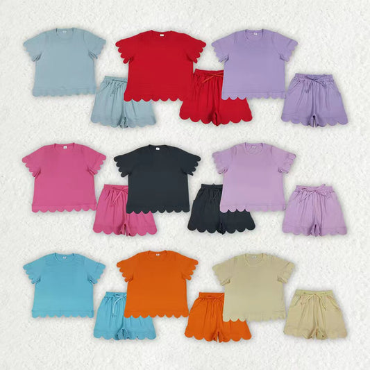 Adult women lavender design short sleeve outfit