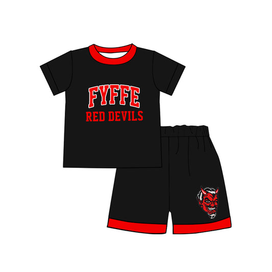 Custom team short sleeve top matching shorts boys summer outfit