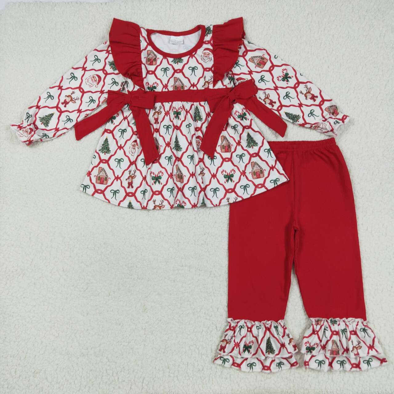 Toddle girls Christmas gingerbread deer tunic top matching pants fall winter clothes