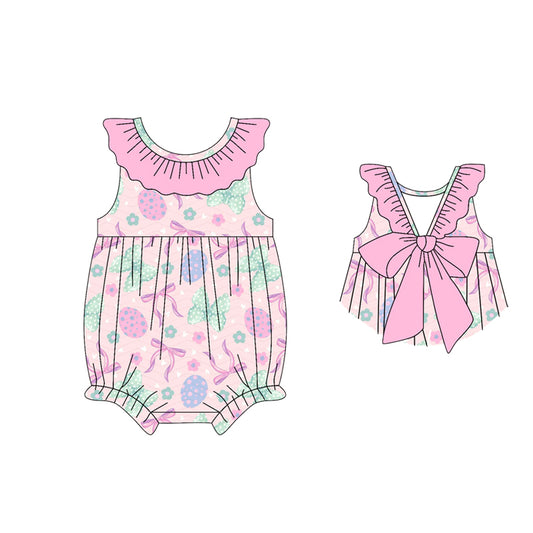 Easter egg bows design toddle girls summer romper