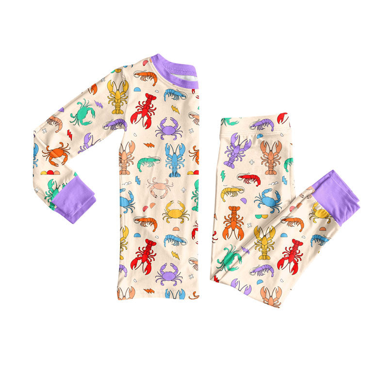 Mardi Gras kids long sleeve pajama set wholesal factory price