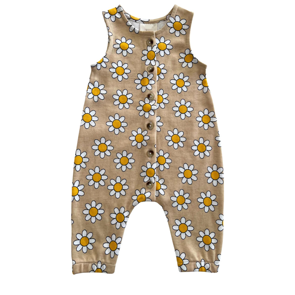 toddle girls flower button romper preorder
