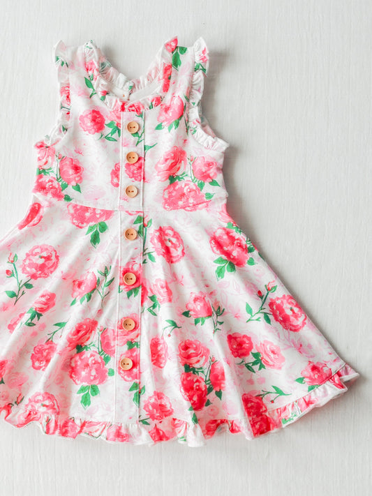 Baby girl pink floral boutique dress