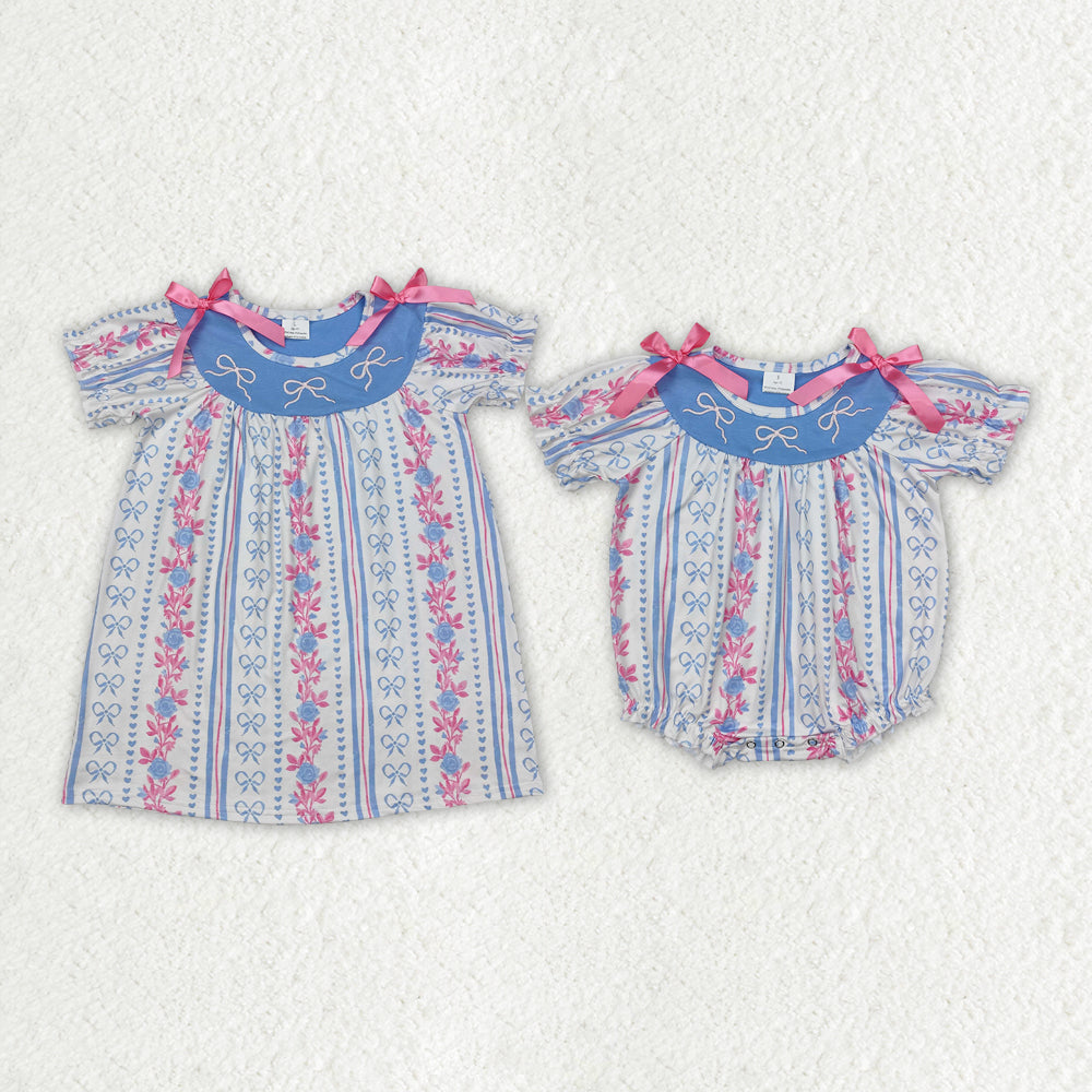 Toddle baby girl colorful embroidery matching clothes