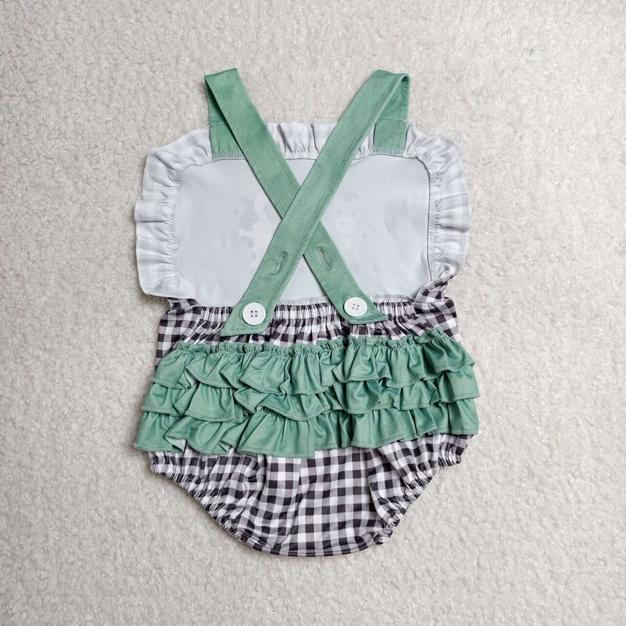 Farm animal design baby girls romper