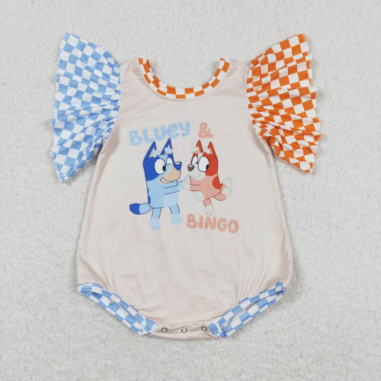 toddle girls blue cartoon dog romper