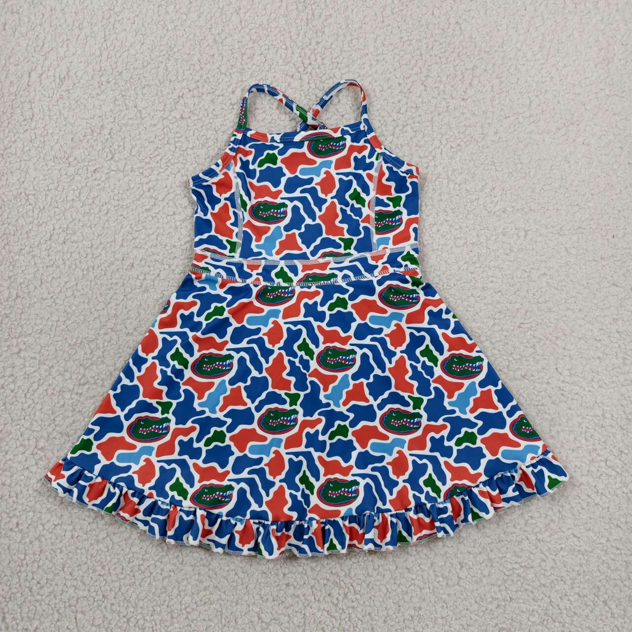 Team camo design girls summer active yoga dress