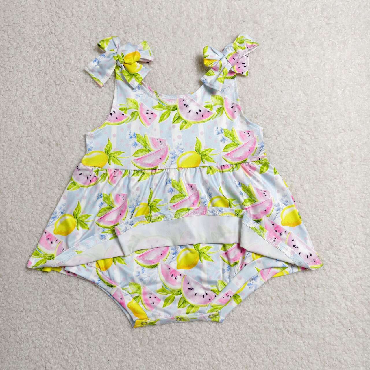 Watermelon print toodle girl summer romper