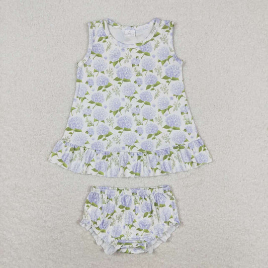 toddle baby blue floral bummies set
