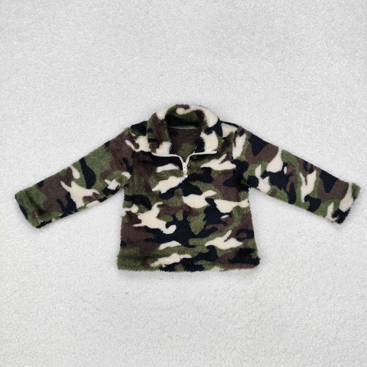 infant baby boy camo Sherpa matching jacket pullover coat