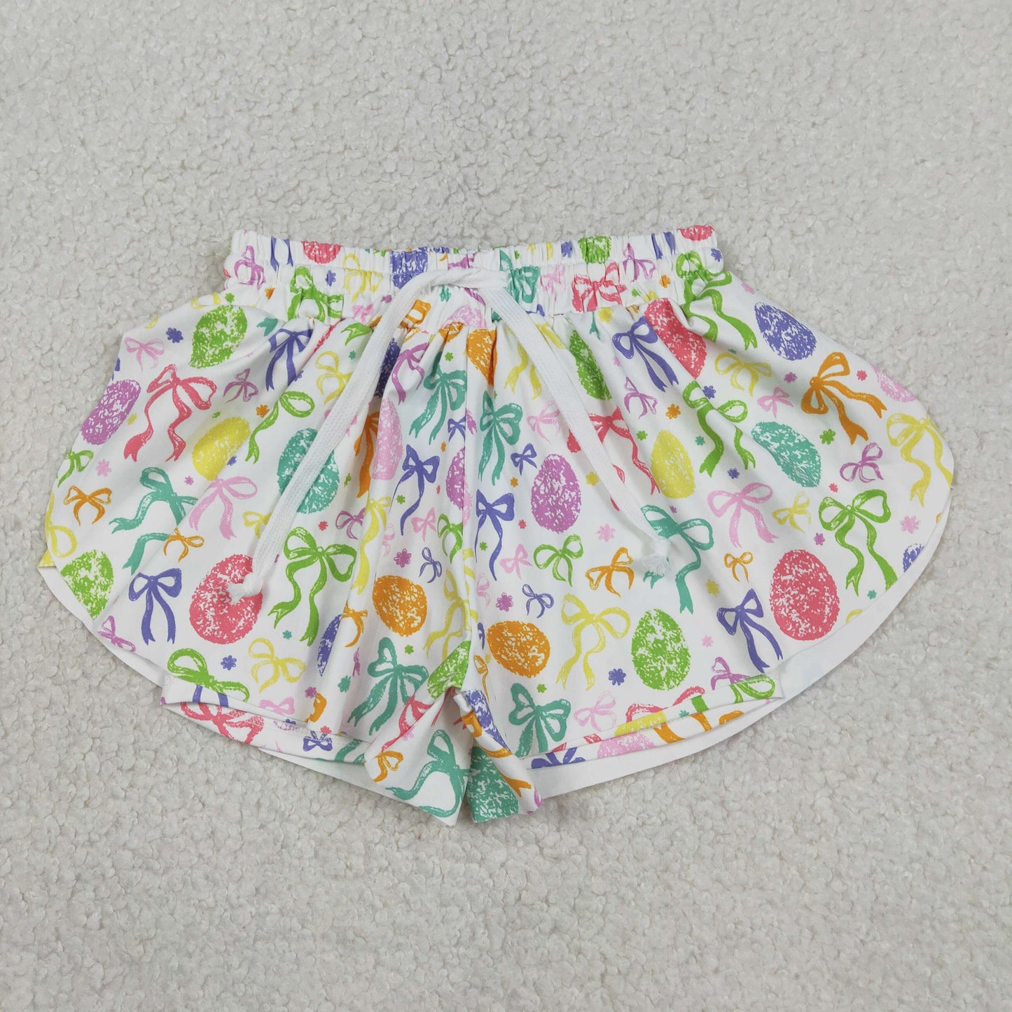 Toddle baby girls colorful bow easter eggs summer yoga shorts
