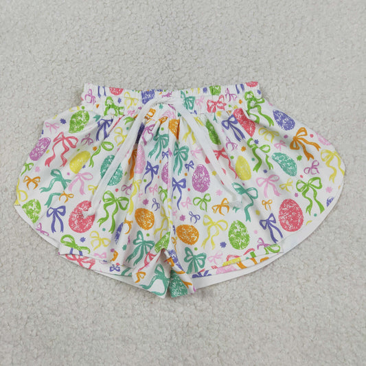 Toddle baby girls colorful bow easter eggs summer yoga shorts