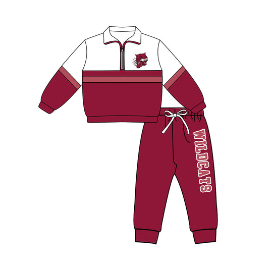 Kids long sleeve team pullover top matching pants outfit wholesal factory price