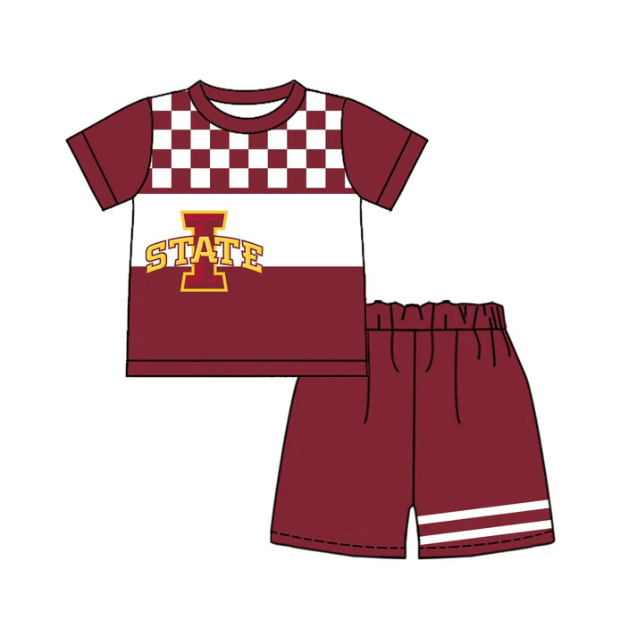 Custom team top matching shorts boy summer outfit