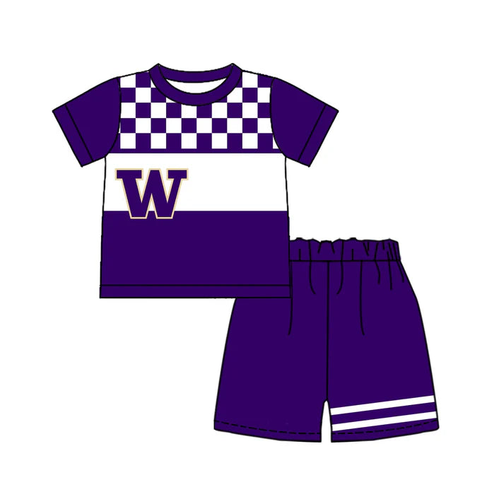 Custom team top matching shorts boy summer outfit