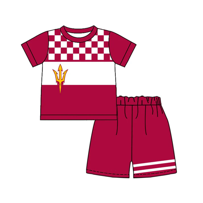 Custom team top matching shorts boy summer outfit