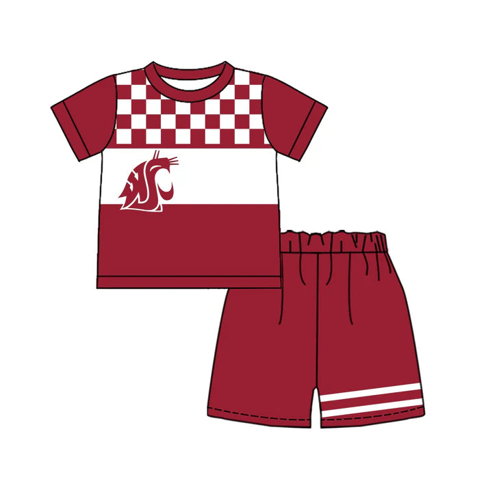 Custom team top matching shorts boy summer outfit
