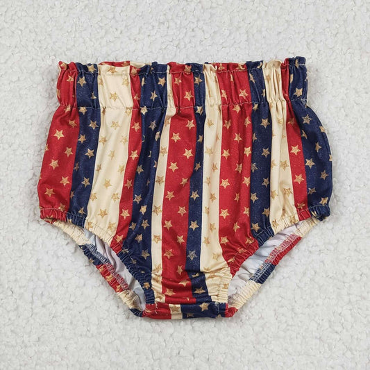 newborn toddle baby red blue star july 4th bummies