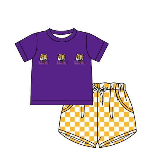 Custom team top matching shorts boy summer outfit