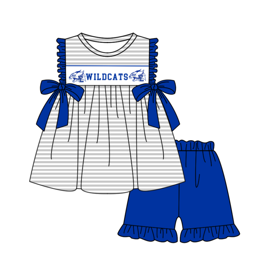 Custom team top matching shorts girl summer outfit