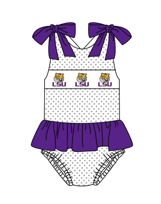 Girls one piece custom team design swimwear