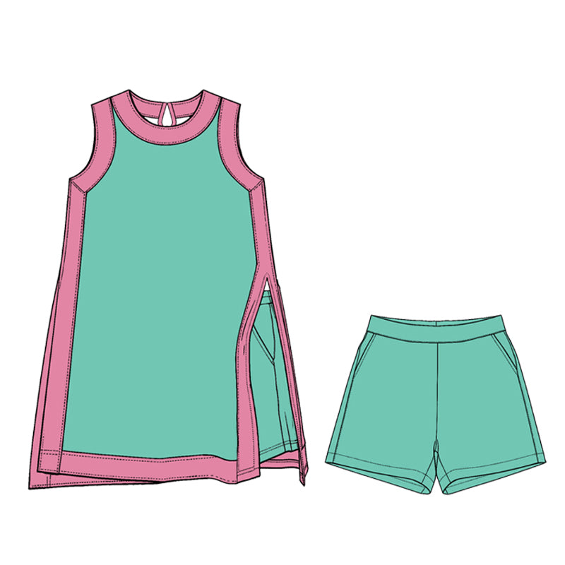 baby girls sleeveless dress matching shorts yoga clothing set