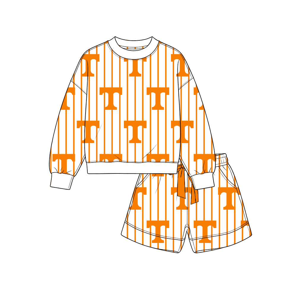 Custom tennessee team top matching shorts girl summer outfit wholesale factory price