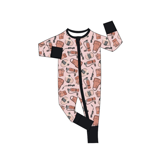 toddle baby long sleeve welder  zip romper