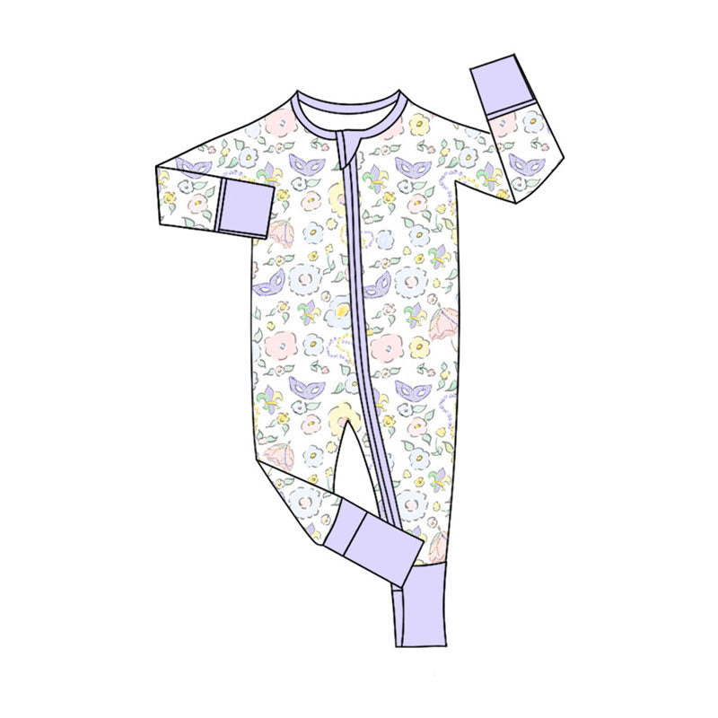 Toddle baby floral design long sleeve romper wholesale factory price