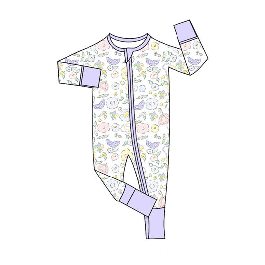 Toddle baby floral design long sleeve romper wholesale factory price