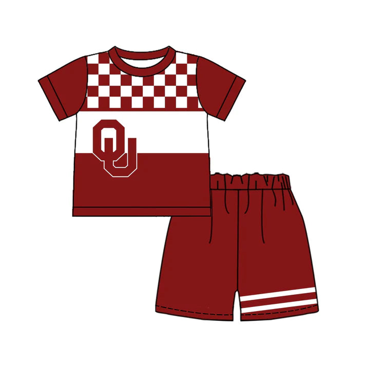 Custom team top matching shorts boy summer outfit
