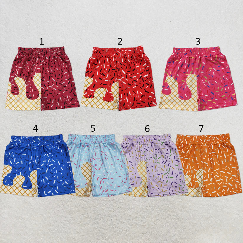 Toddle baby girl blue ice cream design summer shorts