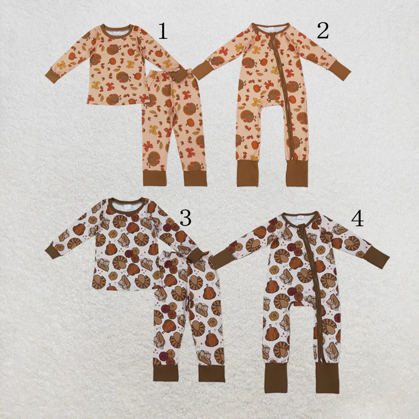 Thanksgiving turkey shirt matching pants pajama set