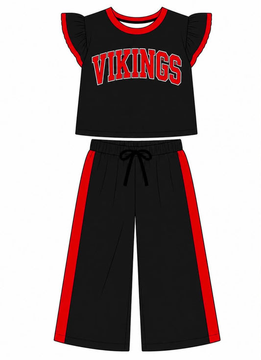 Adult women vikings team design flutter sleeve milk silk material outfit
