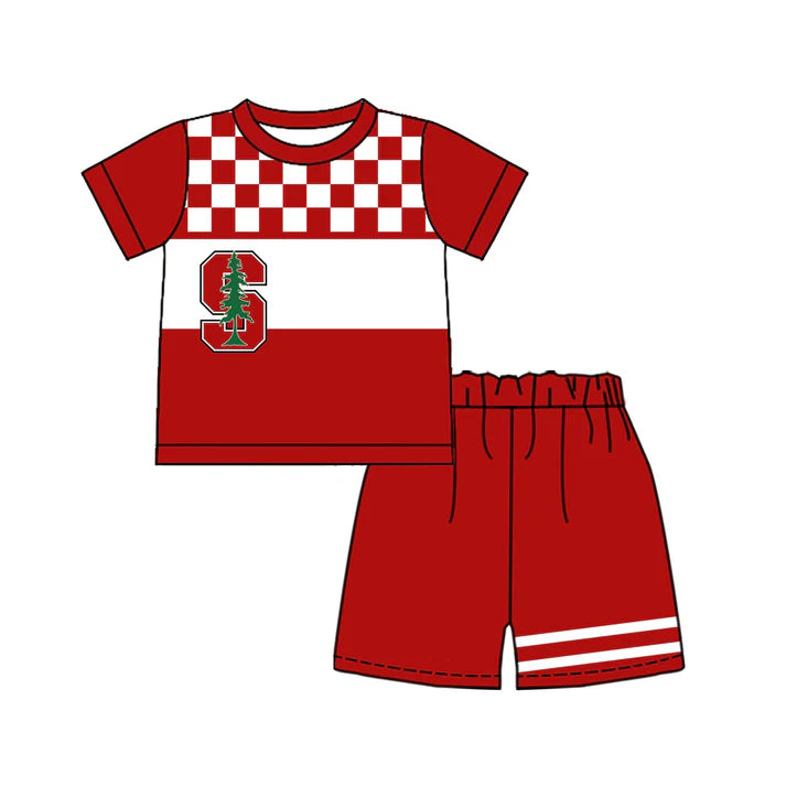 Custom team top matching shorts boy summer outfit