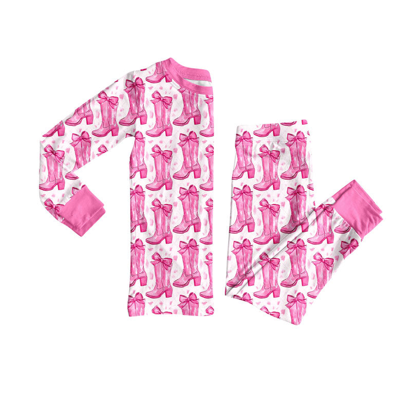Western boots design kids pajama set wholesal factory price