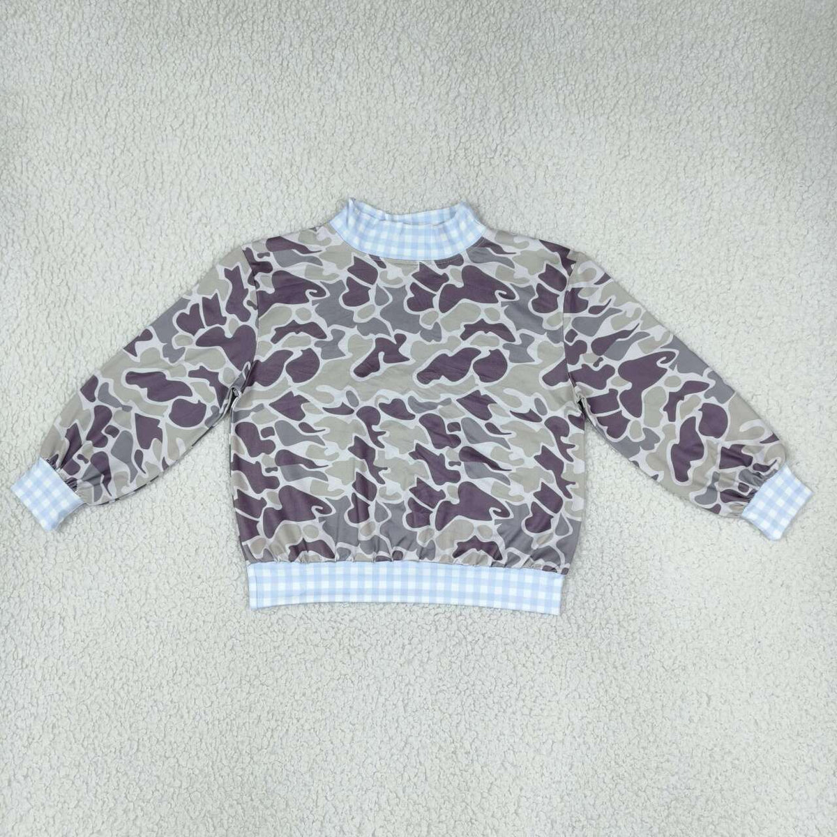 Dark grey Camo color boy long sleeve pullover top